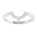 Platinum 1/10 CTW Natural Diamond Contour Band