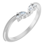 Platinum 1/8 CTW Natural Diamond Contour Band
