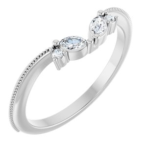 Platinum 1/8 CTW Natural Diamond Contour Band