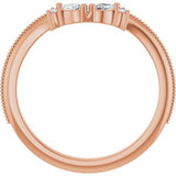 14K Rose 1/8 CTW Natural Diamond Contour Band