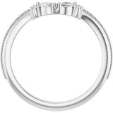Platinum 1/8 CTW Natural Diamond Contour Band