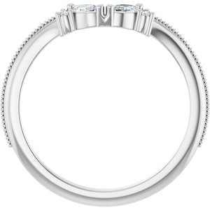 Platinum 1/8 CTW Natural Diamond Contour Band