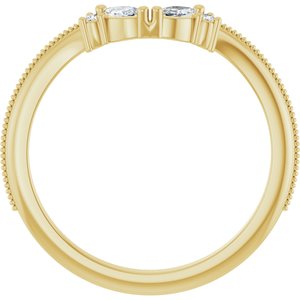 14K Yellow 1/8 CTW Natural Diamond Contour Band