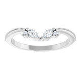 Platinum 1/8 CTW Natural Diamond Contour Band