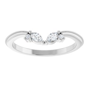 Platinum 1/8 CTW Natural Diamond Contour Band