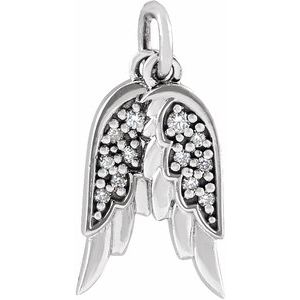 Platinum .03 CTW Natural Diamond Angel Wings Pendant