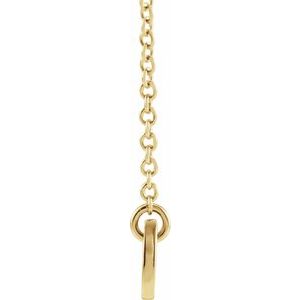 14K Yellow Engravable Bar 16" Necklace