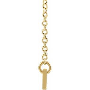 14K Yellow Engravable Bar 16" Necklace