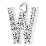 Platinum .08 CTW Natural Diamond Initial W Dangle