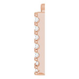 14K Rose .08 CTW Natural Diamond Initial W Dangle