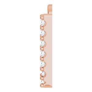 14K Rose .08 CTW Natural Diamond Initial W Dangle