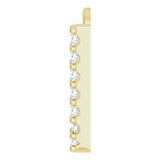 14K Yellow .08 CTW Natural Diamond Initial W Dangle