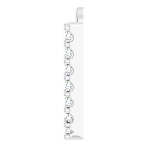 Platinum .08 CTW Natural Diamond Initial W Dangle