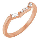 14K Rose 1/8 CTW Natural Diamond Matching Band