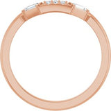 14K Rose 1/8 CTW Natural Diamond Matching Band