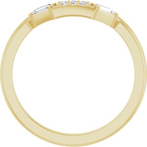 14K Yellow 1/8 CTW Natural Diamond Matching Band