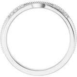 14K White .04 CTW Natural Diamond Milgrain Contour Band