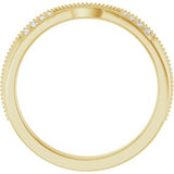 14K Yellow .04 CTW Natural Diamond Milgrain Contour Band