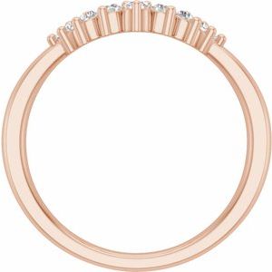 14K Rose 1/3 CTW Natural Diamond Matching Band