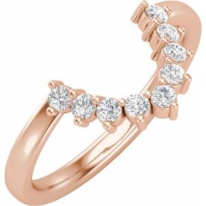 14K Rose 1/3 CTW Natural Diamond Matching Band