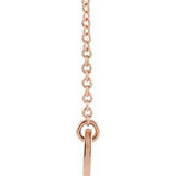 14K Rose Engravable Bar 16" Necklace