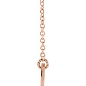 14K Rose Engravable Bar 16" Necklace