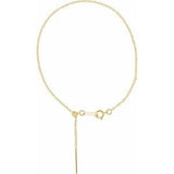 14K Yellow 1.1 mm Adjustable Threader Cable Cable 6-8" Chain
