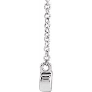 14K White Petite Mom Script 16" Necklace