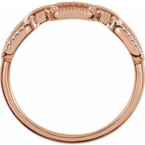 14K Rose 1/6 CTW Natural Diamond Chain Link Ring