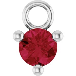 Platinum Petite Pavé™ 1/10 CT Natural Ruby Dangle