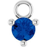 14K White Petite Pavé™ 1/10 CT Lab-Grown Blue Sapphire Dangle