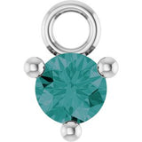Platinum Petite Pavé™ 1/10 CT Lab-Grown Alexandrite Dangle