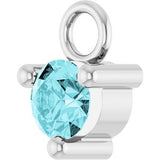14K White Petite Pavé™ 1/10 CT Natural Blue Zircon Dangle