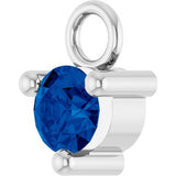 14K White Petite Pavé™ 1/10 CT Lab-Grown Blue Sapphire Dangle