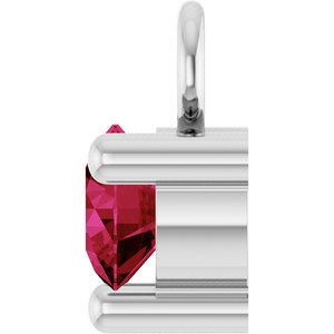 Platinum Petite Pavé™ 1/10 CT Natural Ruby Dangle