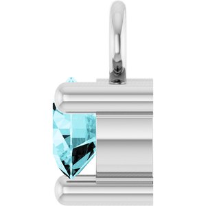 14K White Petite Pavé™ 1/10 CT Natural Blue Zircon Dangle