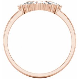 14K Rose 1/4 CTW Natural Diamond Contour Band