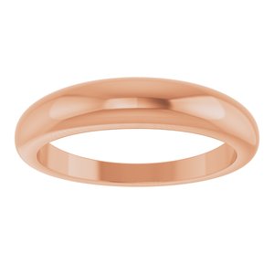 14K Rose 4 mm Petite Dome Ring