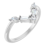 Sterling Silver 1/4 CTW Natural Diamond V Ring
