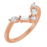 14K Rose 1/4 CTW Natural Diamond V Ring
