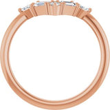 14K Rose 1/4 CTW Natural Diamond V Ring