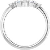 Platinum 1/4 CTW Natural Diamond V Ring