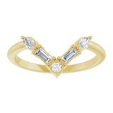 14K Yellow 1/4 CTW Natural Diamond V Ring
