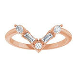 14K Rose 1/4 CTW Natural Diamond V Ring