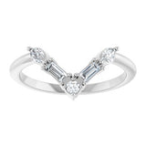 Sterling Silver 1/4 CTW Natural Diamond V Ring