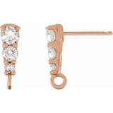 14K Rose .07 CTW Natural Diamond Graduated Earring Top