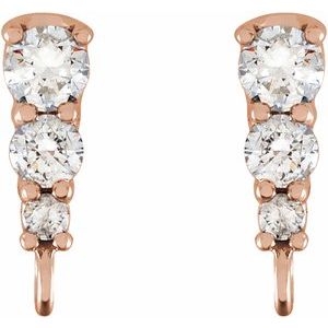 14K Rose .07 CTW Natural Diamond Graduated Earring Top