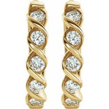 14K Yellow 1/10 CTW Natural Diamond 9 mm Hoop Earrings