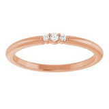 14K Rose .03 CTW Natural Diamond Stackable Ring