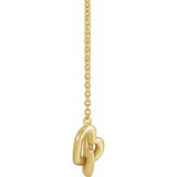 14K Yellow Interlocking Heart 16" Necklace